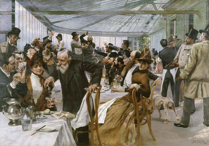 Hugo Birger Skandinaviska konstnarernas frukost i Cafe Ledoyen, Paris fernissadagen oil painting picture